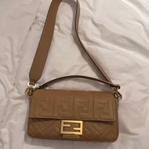 Baguette Beige leather bag